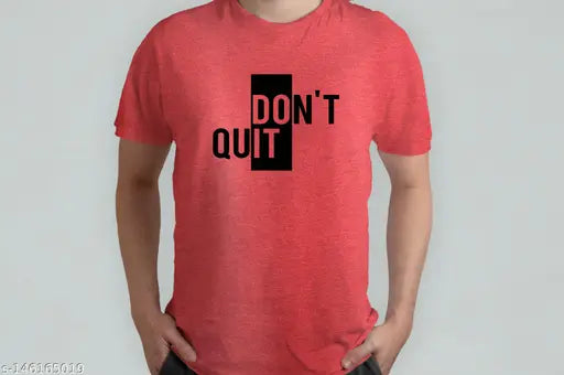 Men's round neck half sleeves printed cotton blend T-shirt, soft and preshrunk fabric in red color for casual wear, available in various sizes from XS to XXXL