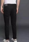 Black cotton slim fit jeans men's