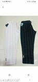 Black and white striped pants with elastic waistband