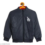 Blue jacket with Los Angeles logo and zip closure