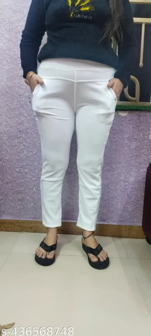 Fancy Beige stretchable pants for women, made from high-quality Lycra. Ideal for various occasions, versatile style and comfort