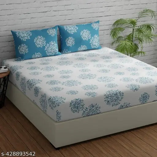 Microfiber, elastic fitted botanical cotton bedsheet, superfine for summer adult use, double king size, Decent Home