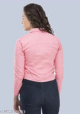 Denim three-quarter sleeve classic women's jacket, solid net pattern, available in S, M, L, XL