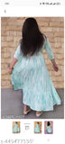 Royan Green viscose gowen with full embrbroidery on long sleeves, perfect for a meshwar costume. XL (Bust: 42in, Length: 48in). Handcrafted in India." (119 characters)