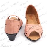 Synthetic leather pink ballerinas by HAGAM - lightweight, comfortable, perforated footwear for women in various sizes (IND-3 to IND-9), made in India