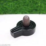 Marble Narmadeshwar Shivling, 1.5-inch Shivling with 3-inch Jaladhari, sacred home decor item for spiritual practices