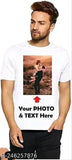 Men's printed polyester t-shirt, short sleeves, Made in India