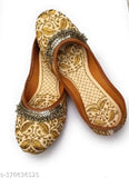 Patent leather Rajasthani embroidered Punjabi Mojari shoe by NIHARIKA - Indian women's footwear with unique design and comfortable grip
