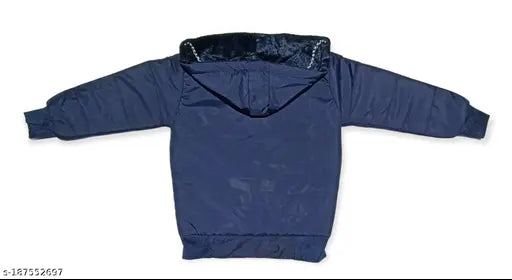 Dark blue cotton hooded jacket