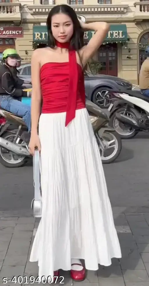 Stylish rayon western skirt for women, solid net pattern, size 24/13in/40in/45in, Indian-made