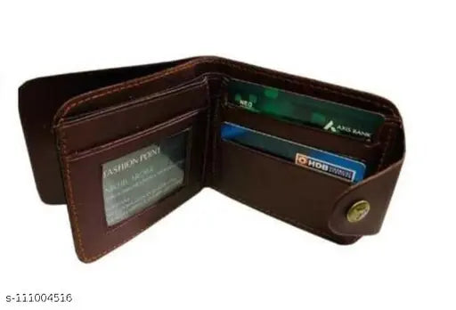 PU fashion wallet for men, solid net design, 5 compartments, free size (10cm x 12cm), trendy accessory from India
