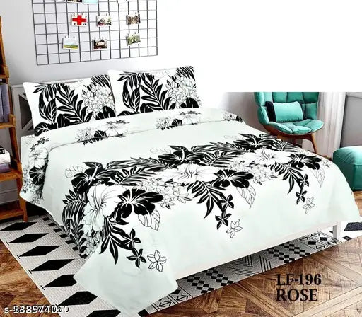 Azure glace cotton bedsheet combo set, includes 2 besheets and 4 matching pillow covers