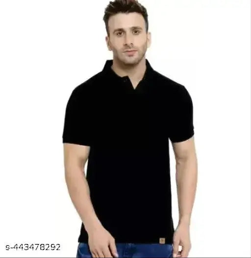 Solid cotton blend short sleeve t-shirt by Son Enterprises, ideal for casual wear