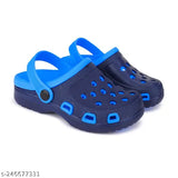 Black and blue sandals with cushioned soles