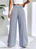 Blue striped high waist women's pants