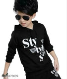 KIDS BOYS/GIRLS HOODED NECK FULL SLEEVES PRINTED T SHIRT