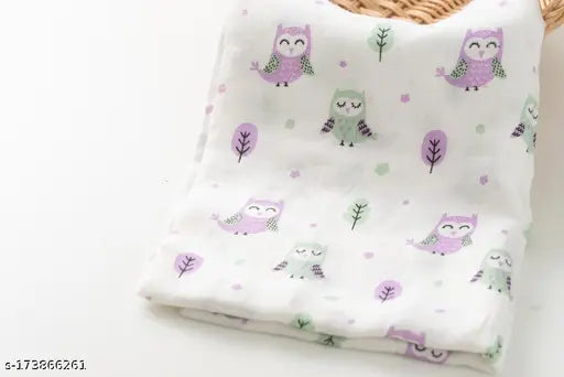 Organic bamboo cotton printed baby swaddle, GOTS certified, super soft and abstract design