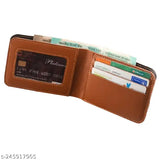 Genuine stylish slim faux leather wallet for man, solid color design, India-made branded accessory