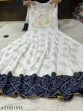 White and blue traditional kameez with intricate embroidery