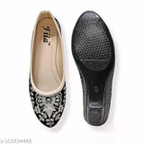 Off white velvet bellies sequin embroidery embellished design ballerinas, elevate your style at Indian events
