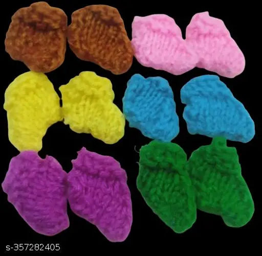 Krishna Dress Set: 4 pairs of woolen socks (size 5-6), Indian deity apparel for winter