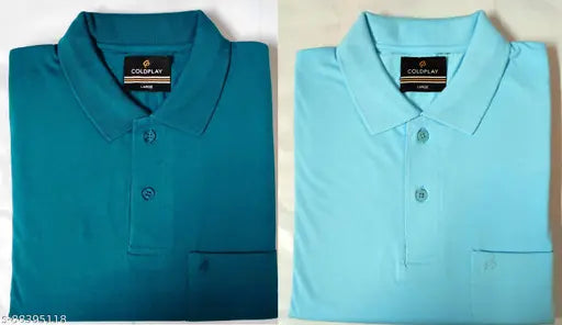 Solid cotton blend half sleeve slim-fit AIRFORCE SKY combo T-shirt with pocket, premium lightweight design for men