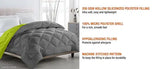 Reversible microfiber comforter single bed (220 GSM wadding, 110 GSM peached extra soft microfiber fabric), ideal for all-weather use and allergy sufferers. Diamond-stitched pattern with 6 corner loops for secure duvet cover attachment