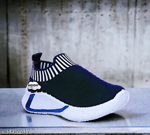 Blue canvas slip-on shoes for kids, lightweight, breathable summer-friendly design