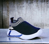 Blue canvas slip-on shoes for kids, lightweight, breathable summer-friendly design