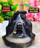 Resin Adiyogi Shiva Smoke Fountain Decorative Showpiece, Mahadev statue with incense backflow cones, Indian home decor