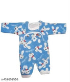 Trendy stylish cotton blend dungaree set for baby boys and girls with long sleeves, printed pattern, includes 3 pieces