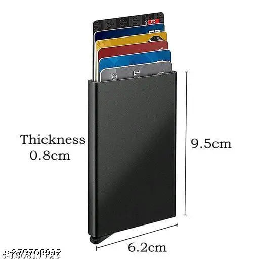 Solid metal 7-card business card holder, free size (9cm x 6cm), Indian made