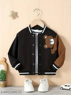 Polycotton Kids Teddy Wind Cheater Jacket - Adorable bear embroidery, durable and warm for active toddlers (1-12 years)