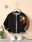 Polycotton Kids Teddy Wind Cheater Jacket - Adorable bear embroidery, durable and warm for active toddlers (1-12 years)
