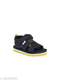 Navy blue genuine leather casual closed-toe fisherman sandal for kids