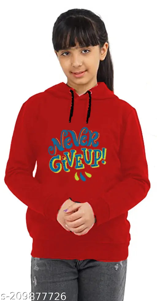 Cotton blend girls sweatshirt/hoodie pack (2), long sleeves, printed net design for casual winter wear in wide color options