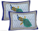 180 TC Dable Bed Cotton Bedsheet Pure 100 % Combo of 1 bedsheets and 2 pillow cover ##sanganeri traditional printed bedsheet peacock printed bedsheet