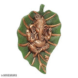 Metal Ganesh Ji On Pan Patta Wall Hanging, Vastu decor for home, traditional Indian artistry