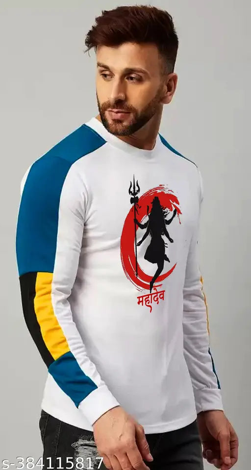 Mahadev Shivji Shivratri cotton blend long sleeves round neck t-shirt, printed net design, India origin
