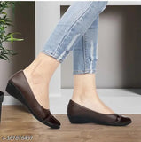 Synthetic leather brown ballet flats for women (BROWN COLOUR), slip-on style by MAHI & LOOKS, India origin