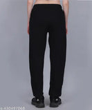 Trendy black cotton women's jogging pants