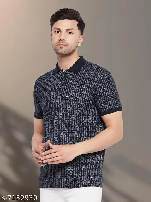White cotton half-sleeve abstract print men's t-shirt, wild west style for Summer