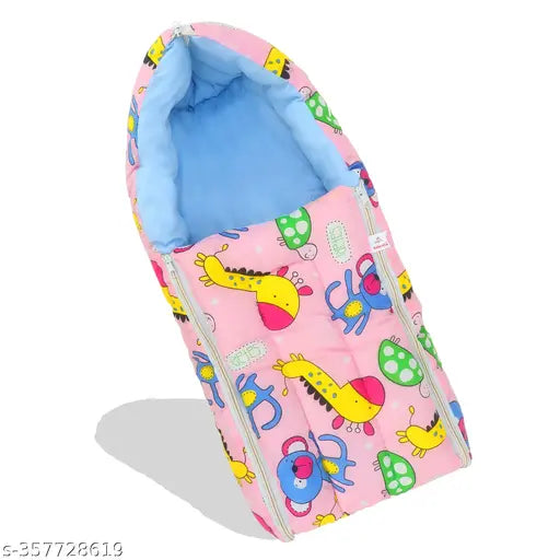 Printed cotton unisex baby sleeping bag, perfect for co-sleeping and portability, suitable for newborn to 9 months