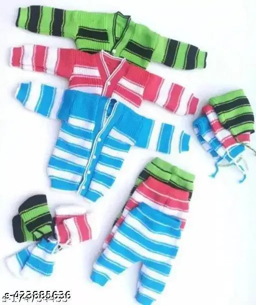 Assorted BEST WINTER BABY SUIT ( 0-1 MONTH ONLY) [ cap, sweater, pyjama, socks)