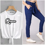 Blue denim jogger with cotton blend t-shirt combo pack2 - trendy, stylish, and unique fashion from India