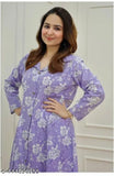 Viscose Rayon printed combo cotton kurti set for women, long sleeves ethnic wear on display