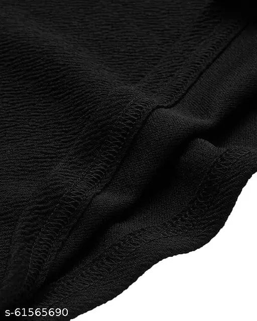 Black cotton blend bodycon skirt for women, stylish party wear with fake buttons