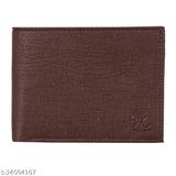 Brown PU men's stylish formal wallet with 2 compartments, ideal for everyday use and special occasions. Solid design, matte finish, and stitching detail. Great gift choice for birthdays, festivals, or anniversaries - made in India