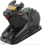 Black poly resin Nandi idol for home temple, small size (4 inches)