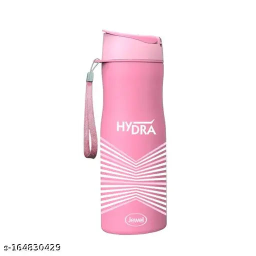 Pink stainless steel sports bottle, 650ml, BPA-free, leakproof cap